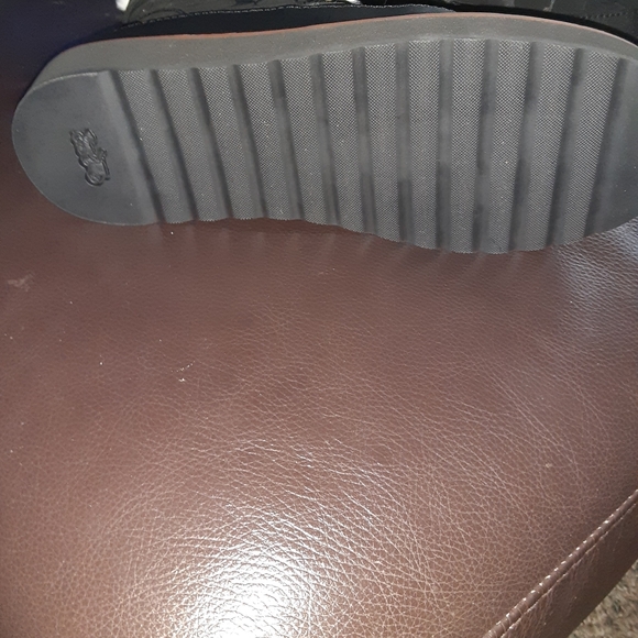 Coach Black Suede Boots with White Trim - Picture 4 of 4